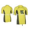 chemises de compression jaune à manches longues rash guard